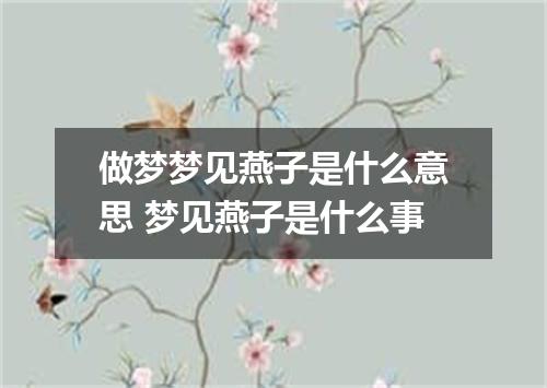 做梦梦见燕子是什么意思 梦见燕子是什么事