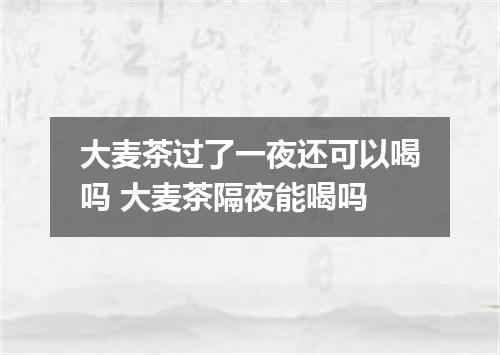 大麦茶过了一夜还可以喝吗 大麦茶隔夜能喝吗
