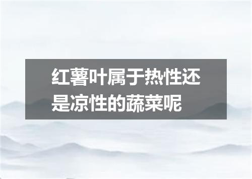 红薯叶属于热性还是凉性的蔬菜呢