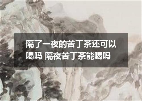 隔了一夜的苦丁茶还可以喝吗 隔夜苦丁茶能喝吗