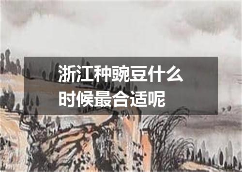 浙江种豌豆什么时候最合适呢