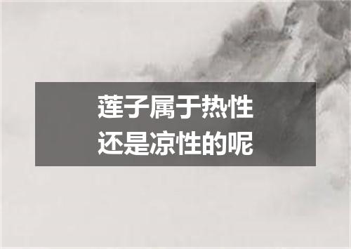 莲子属于热性还是凉性的呢