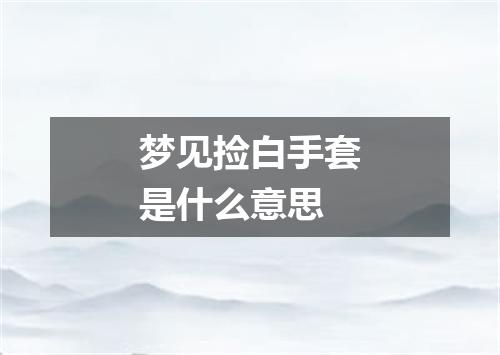 梦见捡白手套是什么意思