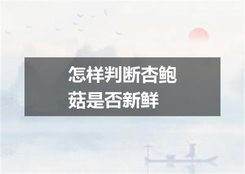 怎样判断杏鲍菇是否新鲜