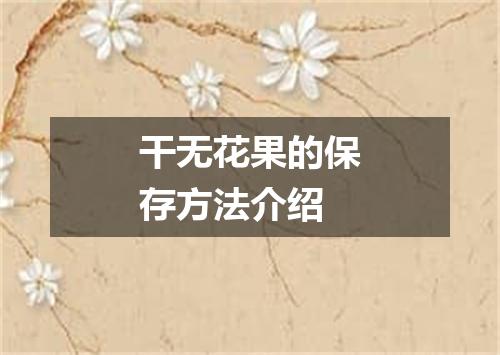 干无花果的保存方法介绍