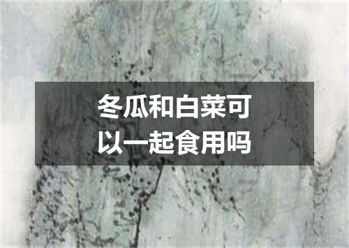 冬瓜和白菜可以一起食用吗