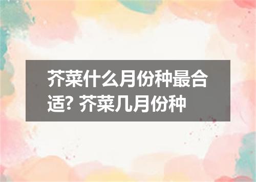 芥菜什么月份种最合适? 芥菜几月份种