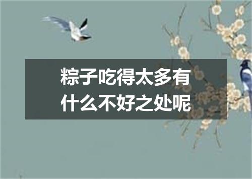 粽子吃得太多有什么不好之处呢