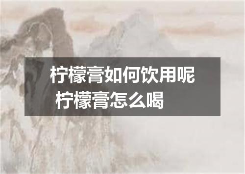 柠檬膏如何饮用呢 柠檬膏怎么喝