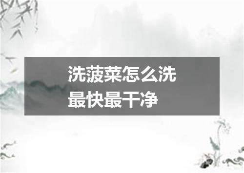 洗菠菜怎么洗最快最干净