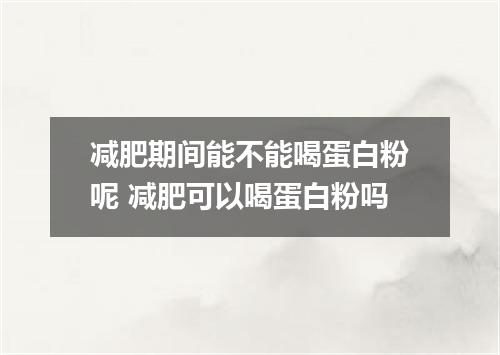 减肥期间能不能喝蛋白粉呢 减肥可以喝蛋白粉吗