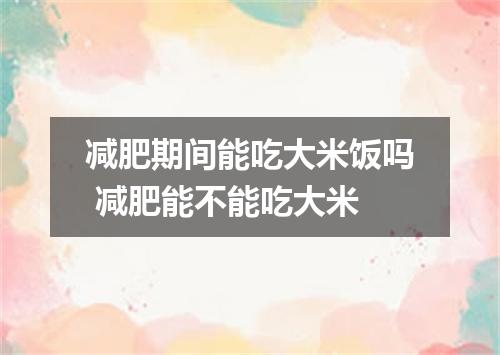 减肥期间能吃大米饭吗 减肥能不能吃大米