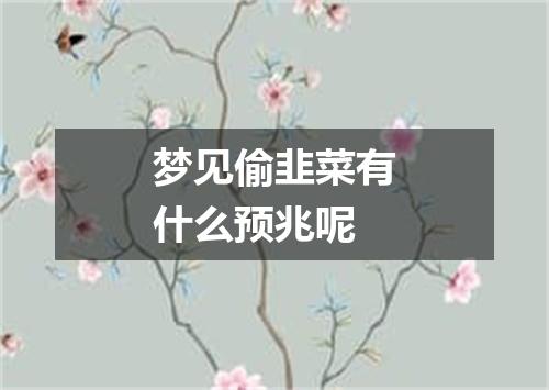 梦见偷韭菜有什么预兆呢