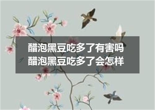 醋泡黑豆吃多了有害吗 醋泡黑豆吃多了会怎样