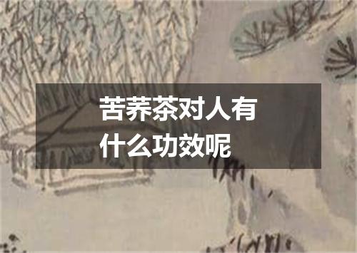 苦荞茶对人有什么功效呢