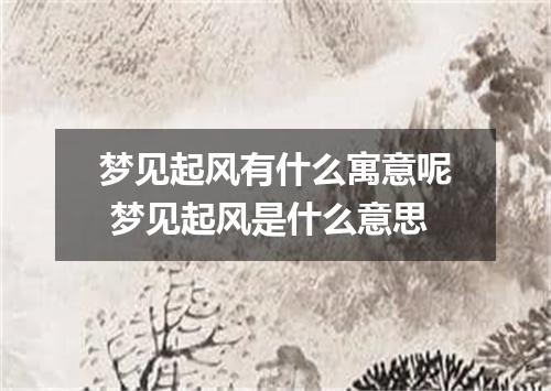 梦见起风有什么寓意呢 梦见起风是什么意思