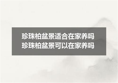 珍珠柏盆景适合在家养吗 珍珠柏盆景可以在家养吗