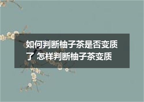 如何判断柚子茶是否变质了 怎样判断柚子茶变质