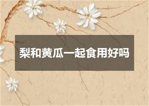 梨和黄瓜一起食用好吗