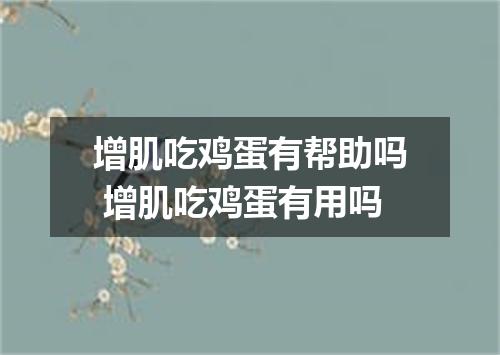 增肌吃鸡蛋有帮助吗 增肌吃鸡蛋有用吗