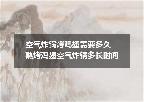 空气炸锅烤鸡翅需要多久 熟烤鸡翅空气炸锅多长时间