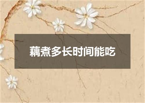 藕煮多长时间能吃