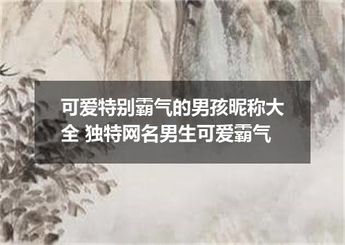 可爱特别霸气的男孩昵称大全 独特网名男生可爱霸气