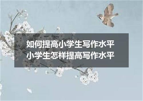 如何提高小学生写作水平 小学生怎样提高写作水平