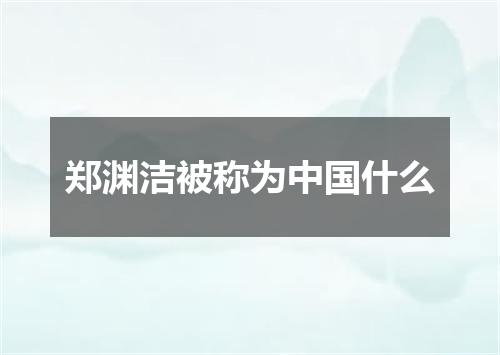 郑渊洁被称为中国什么