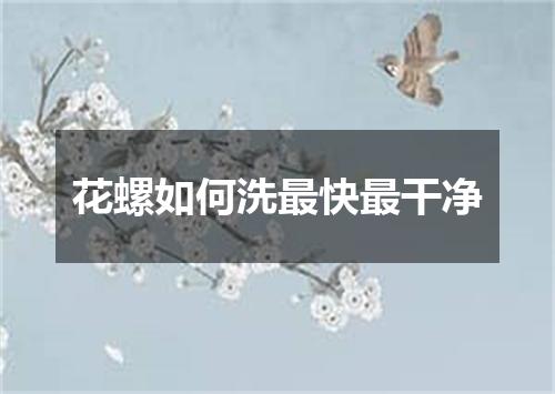 花螺如何洗最快最干净