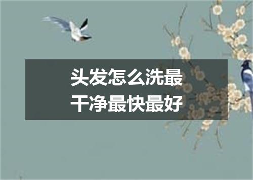 头发怎么洗最干净最快最好