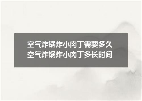 空气炸锅炸小肉丁需要多久 空气炸锅炸小肉丁多长时间