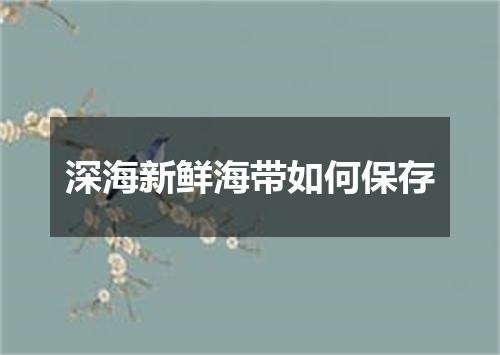 深海新鲜海带如何保存
