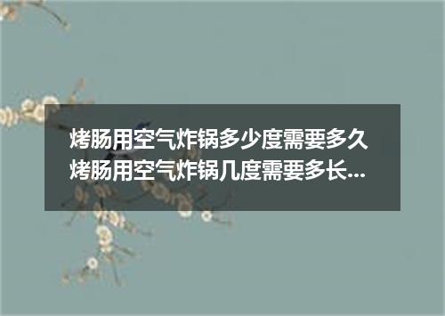 烤肠用空气炸锅多少度需要多久 烤肠用空气炸锅几度需要多长时间