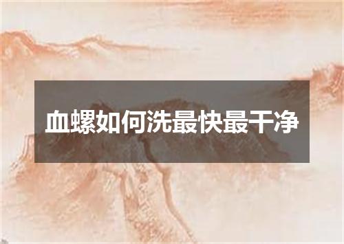 血螺如何洗最快最干净