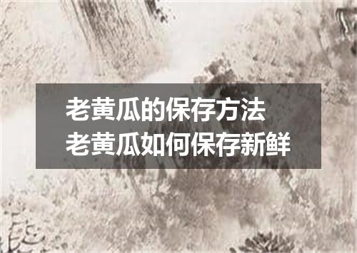 老黄瓜的保存方法 老黄瓜如何保存新鲜