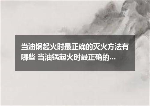 当油锅起火时最正确的灭火方法有哪些 当油锅起火时最正确的灭火方法是甚么