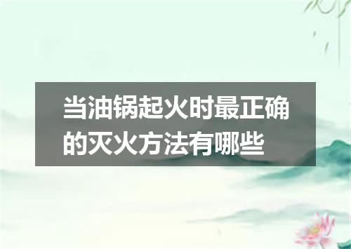 当油锅起火时最正确的灭火方法有哪些