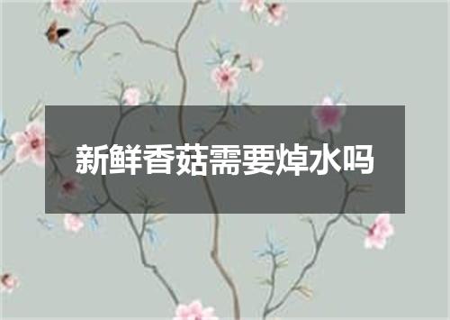 新鲜香菇需要焯水吗