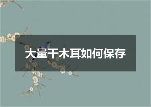 大量干木耳如何保存