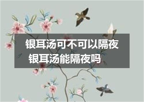 银耳汤可不可以隔夜 银耳汤能隔夜吗