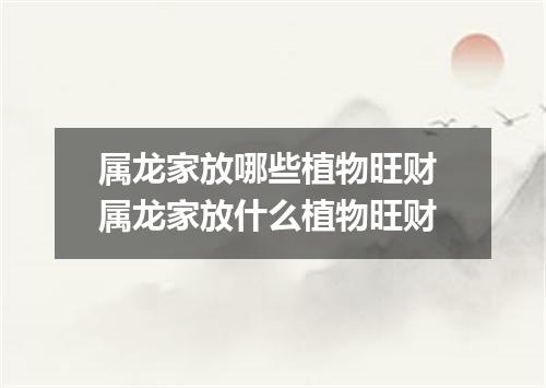 属龙家放哪些植物旺财 属龙家放什么植物旺财