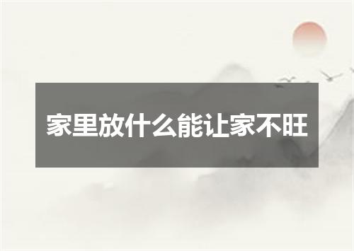 家里放什么能让家不旺