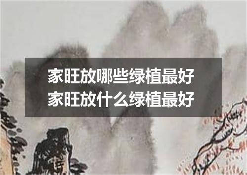 家旺放哪些绿植最好 家旺放什么绿植最好