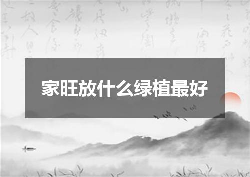 家旺放什么绿植最好