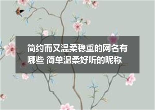简约而又温柔稳重的网名有哪些 简单温柔好听的昵称