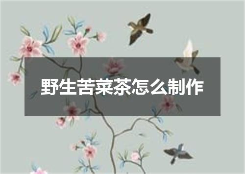 野生苦菜茶怎么制作