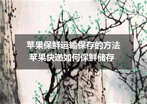 苹果保鲜运输保存的方法 苹果快递如何保鲜储存