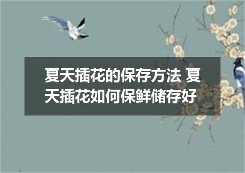 夏天插花的保存方法 夏天插花如何保鲜储存好
