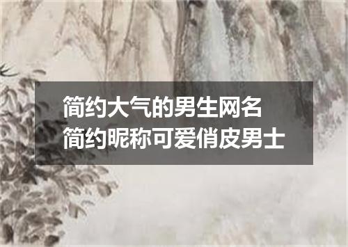 简约大气的男生网名 简约昵称可爱俏皮男士